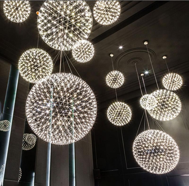 Spark Ball Pendant Light — Silver Finish
