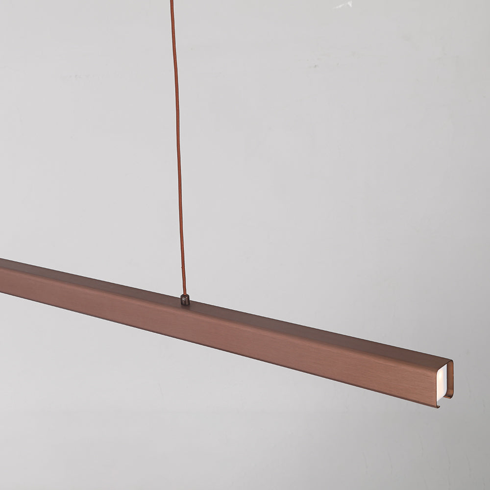 Suspension LED linéaire moderne modèle Thala — Structure en métal, noir/marron