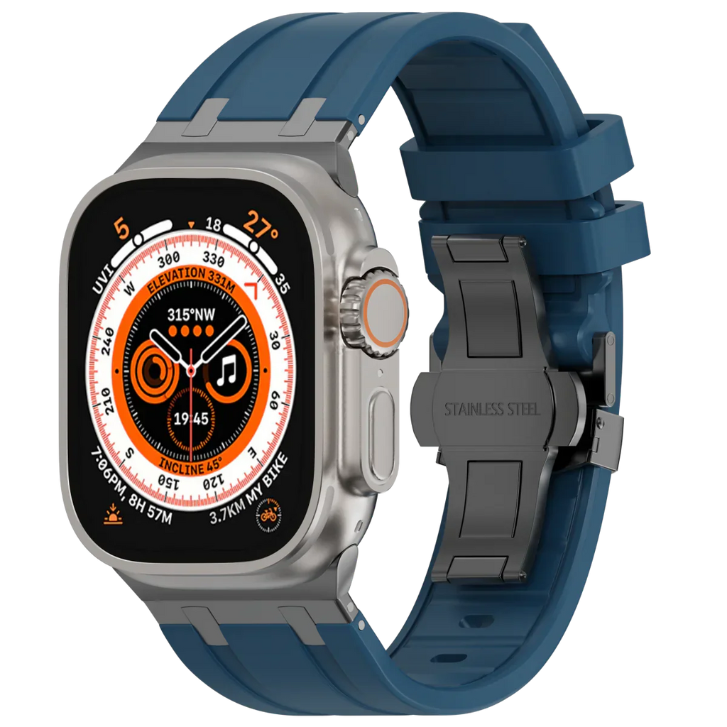 Cinturino in silicone di lusso con fibbia a farfalla AP per Apple Watch