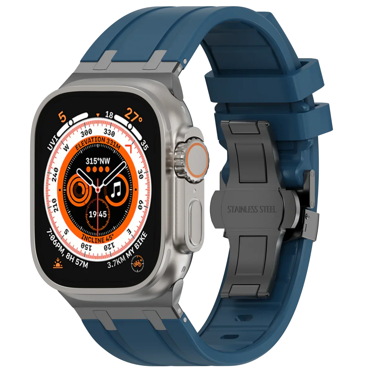 Cinturino in silicone di lusso con fibbia a farfalla AP per Apple Watch