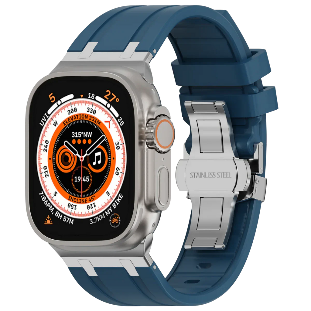 Cinturino in silicone di lusso con fibbia a farfalla AP per Apple Watch
