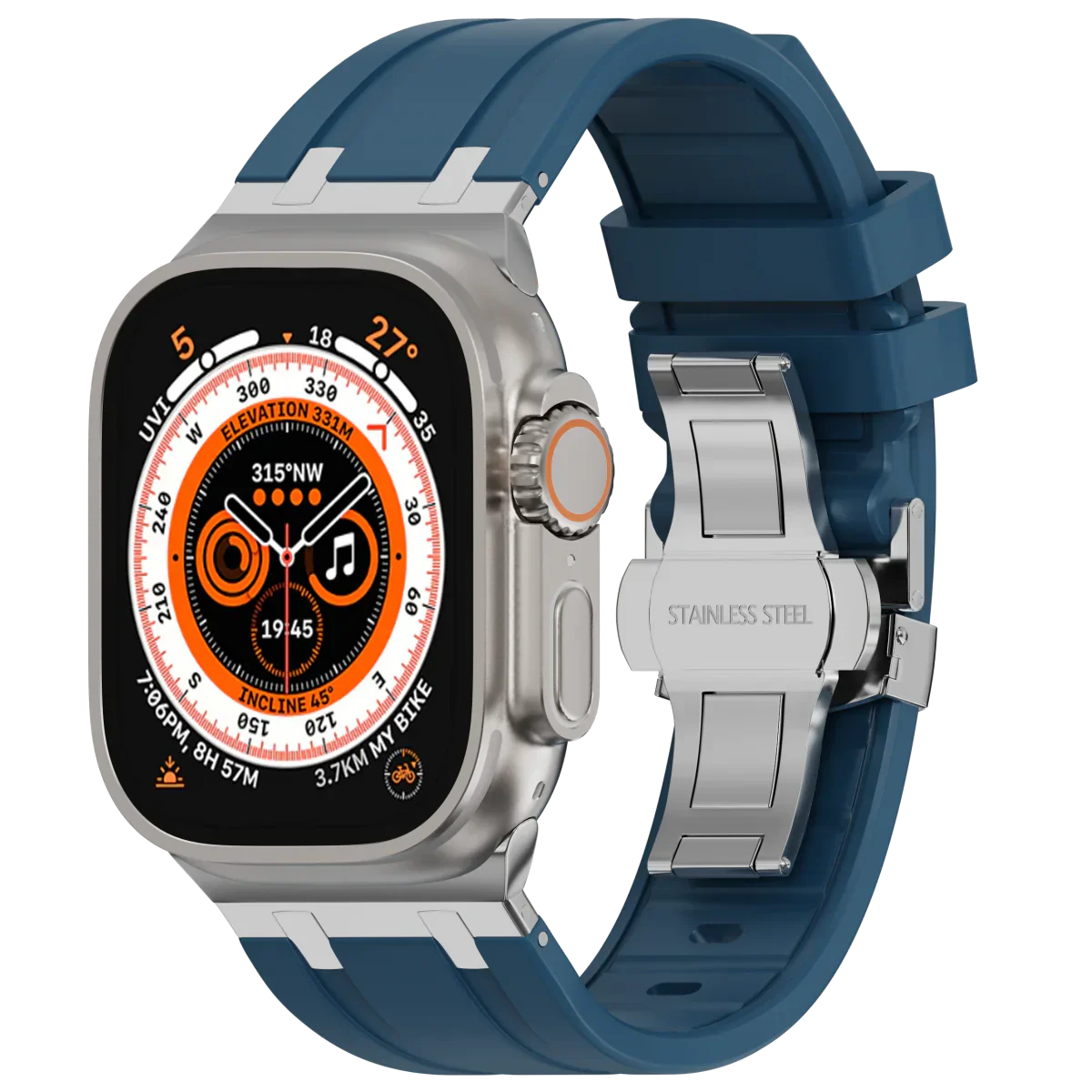 Cinturino in silicone di lusso con fibbia a farfalla AP per Apple Watch