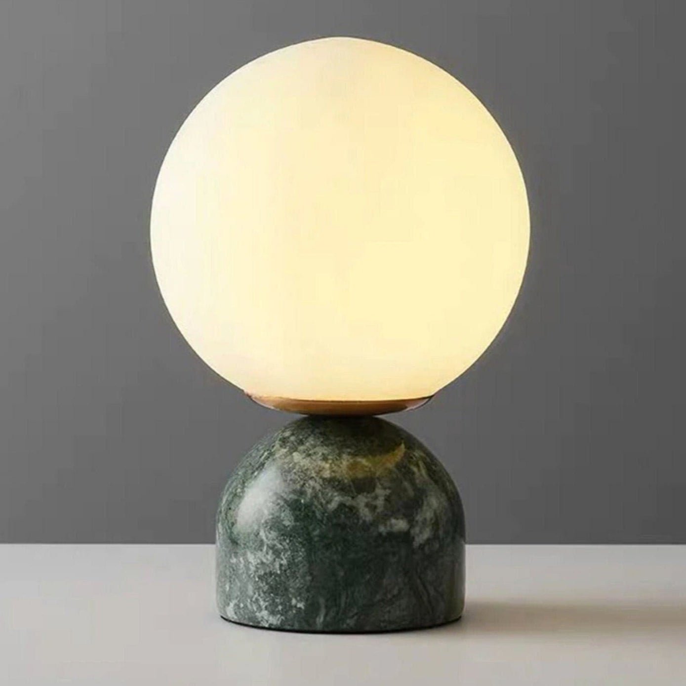 Sylas Marble Table Lamp — White Glass Orb