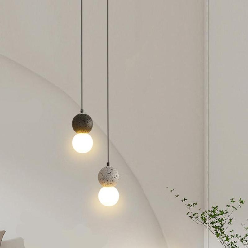 Kessie Travertine Dual-Sphere Pendant Light
