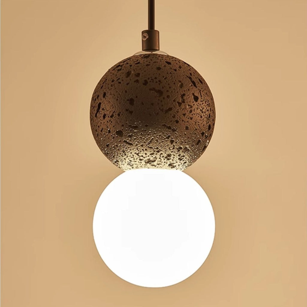 Kessie Travertine Dual-Sphere Pendant Light