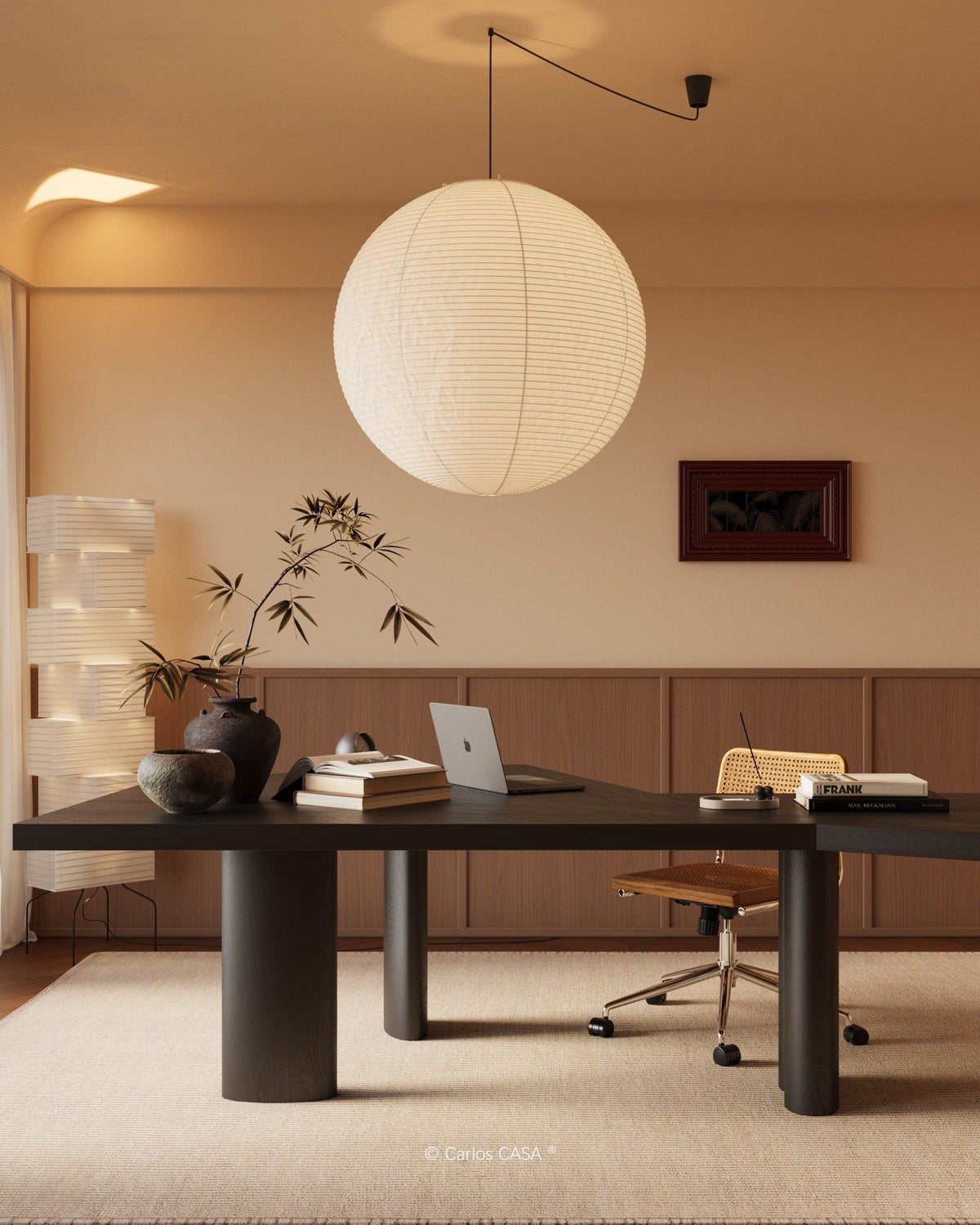 Japanese Handcrafted Washi Paper A Pendant Lamp