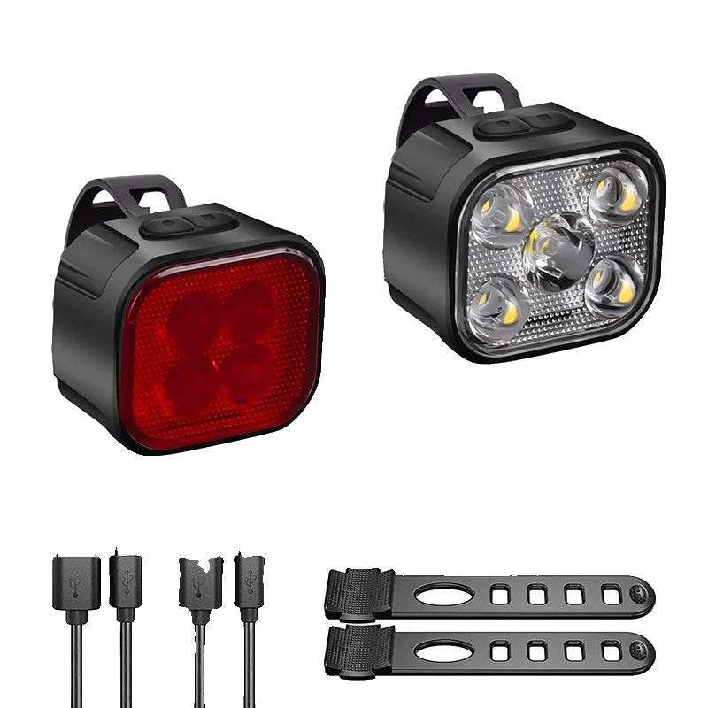 Dobíjecí světla na kolo - USB-C - 350 lumenů přední - vodotěsnost IPX65 - 8 a 12 režimů