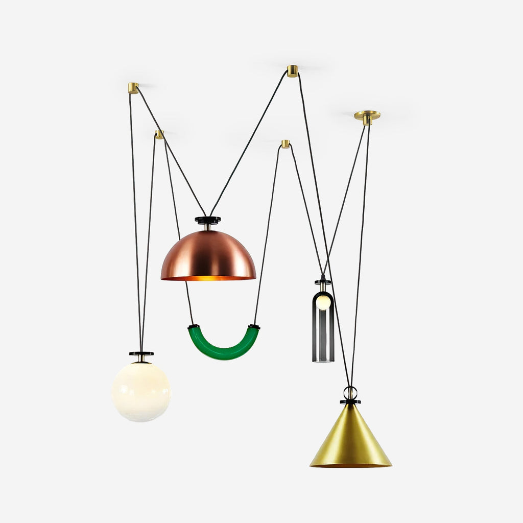 Moderne geometrische Pendelleuchte der Shape-Up-Serie