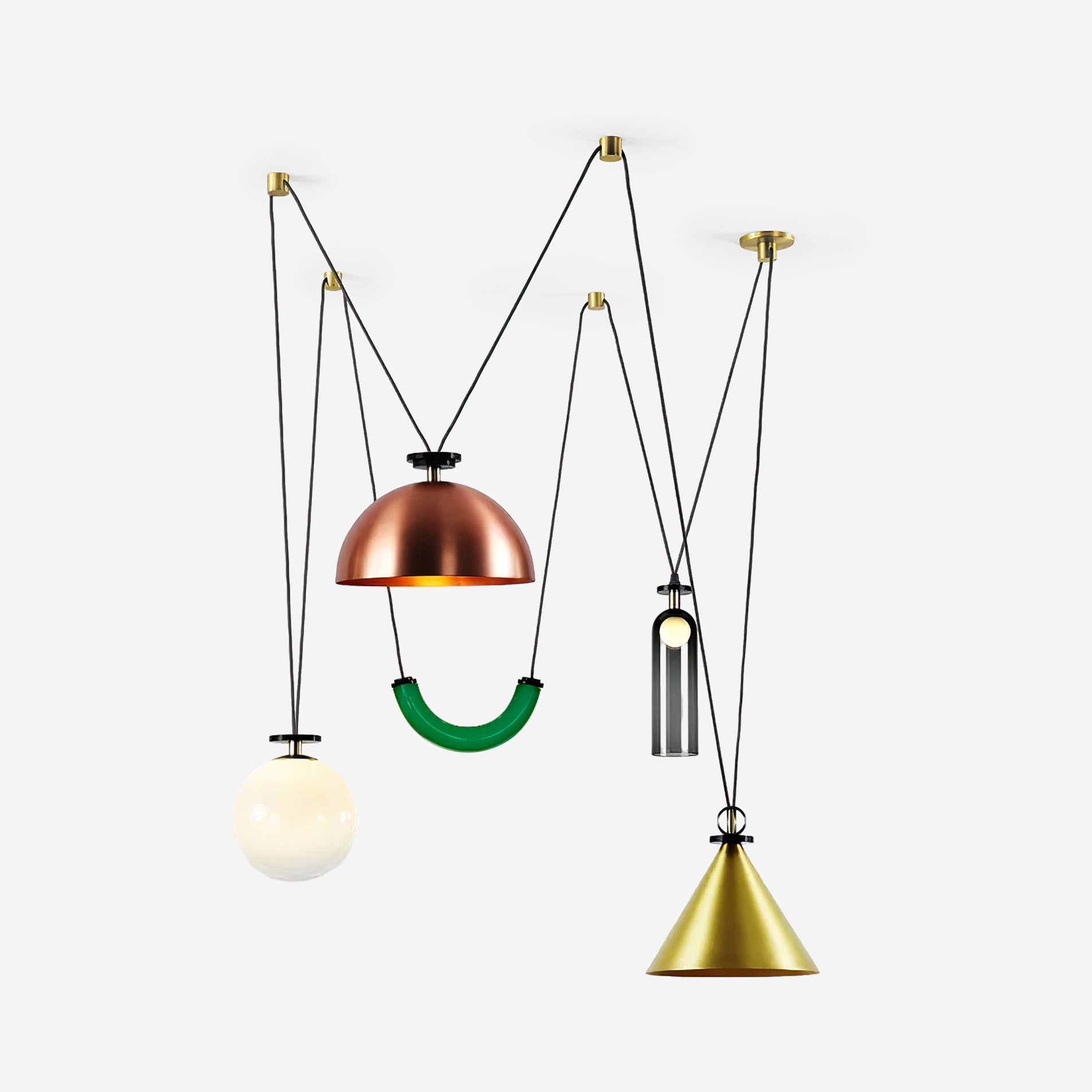 Moderne geometrische Pendelleuchte der Shape-Up-Serie