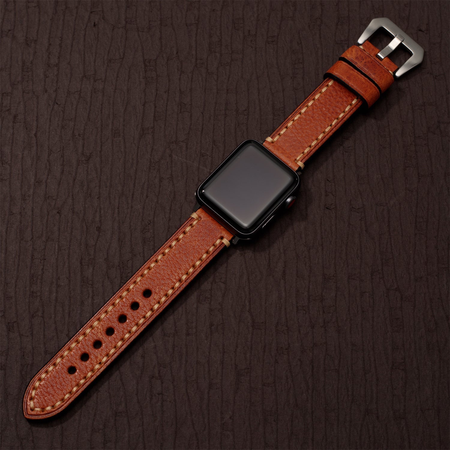 Tali Jam Apple Kulit Vintage - Buatan Tangan