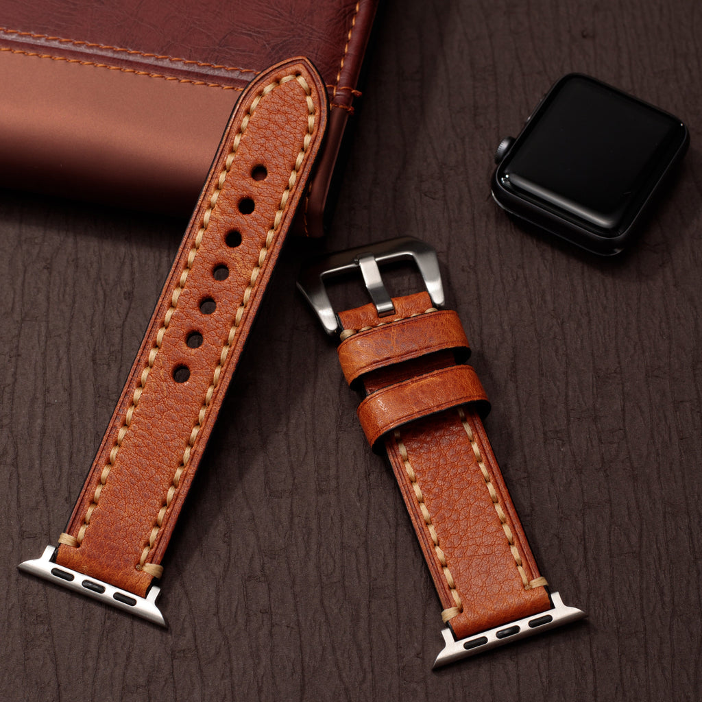 Tali Jam Apple Kulit Vintage - Buatan Tangan