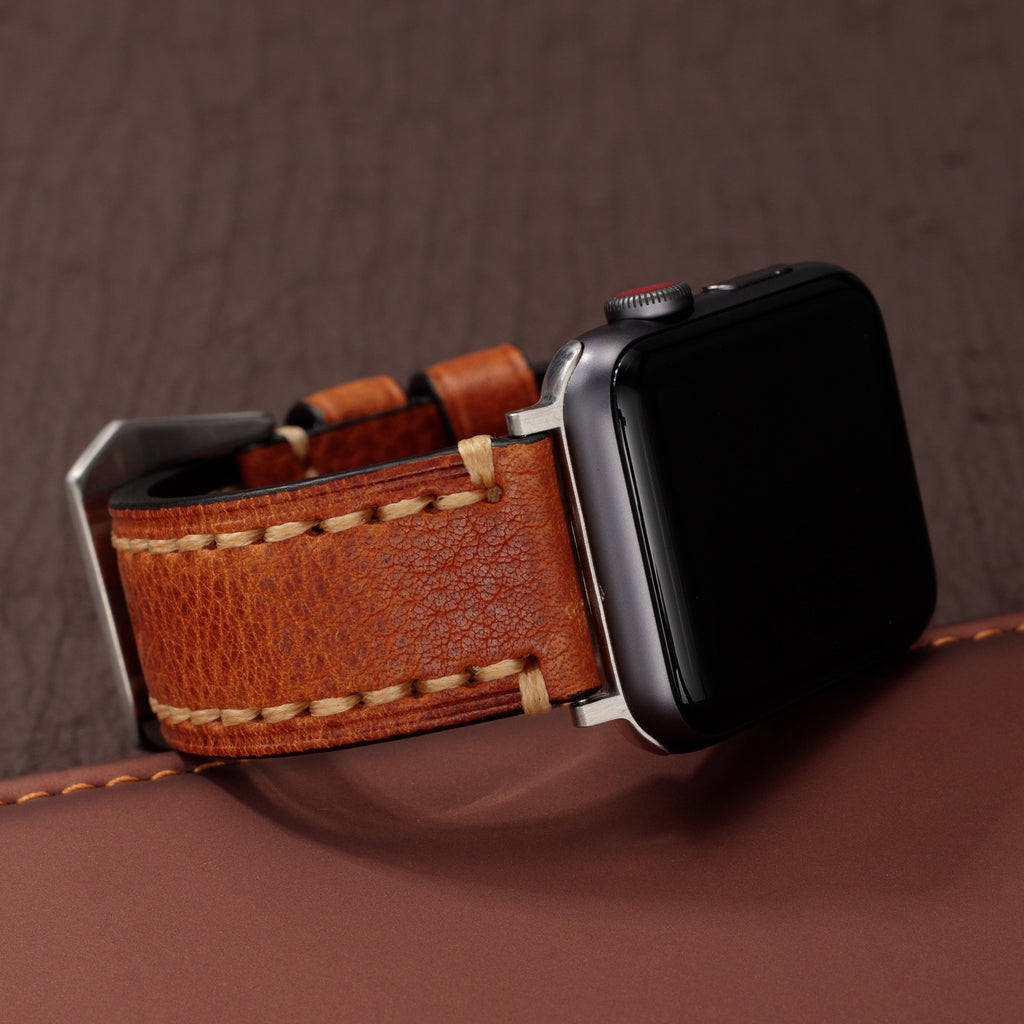 Tali Jam Apple Kulit Vintage - Buatan Tangan
