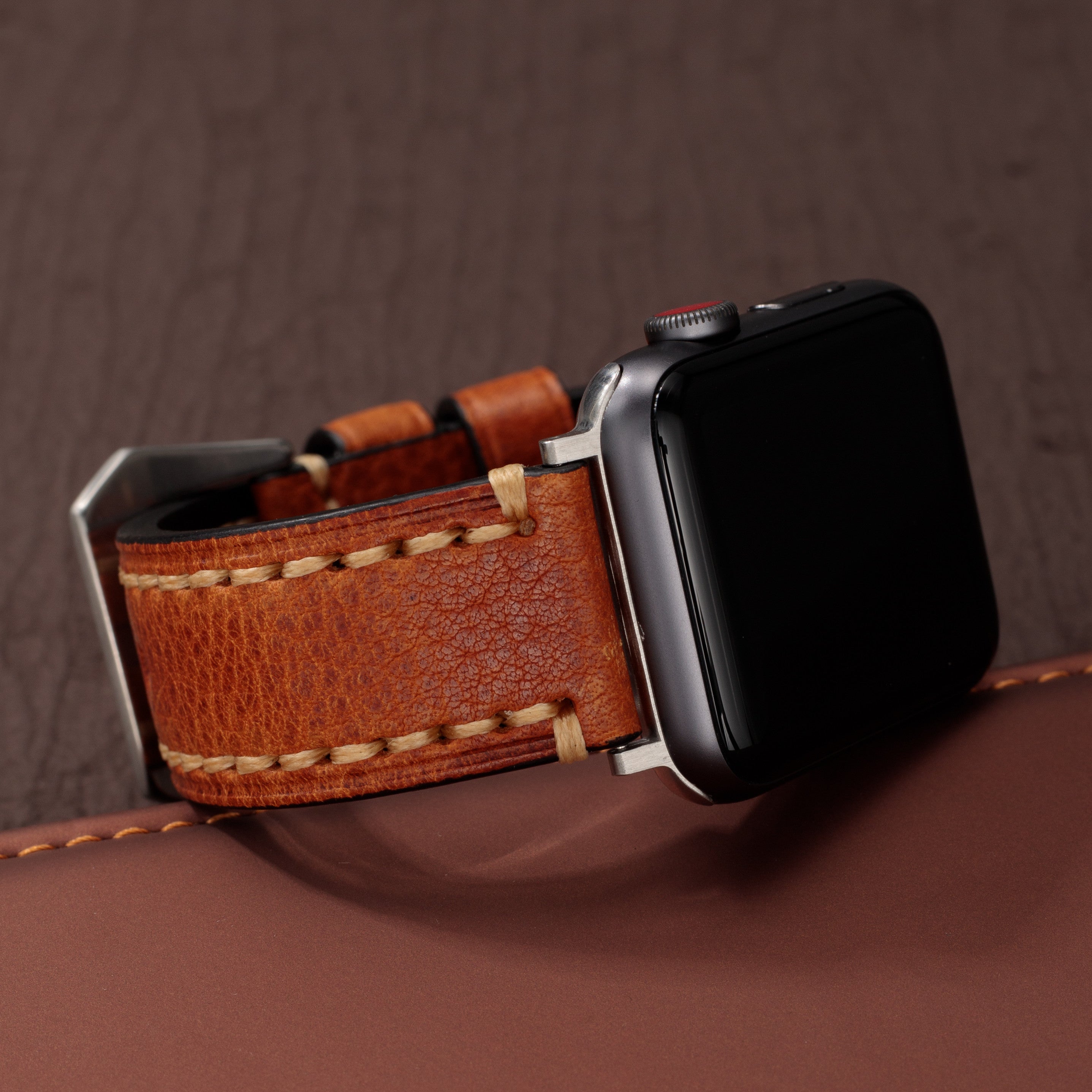 Tali Jam Apple Kulit Vintage - Buatan Tangan