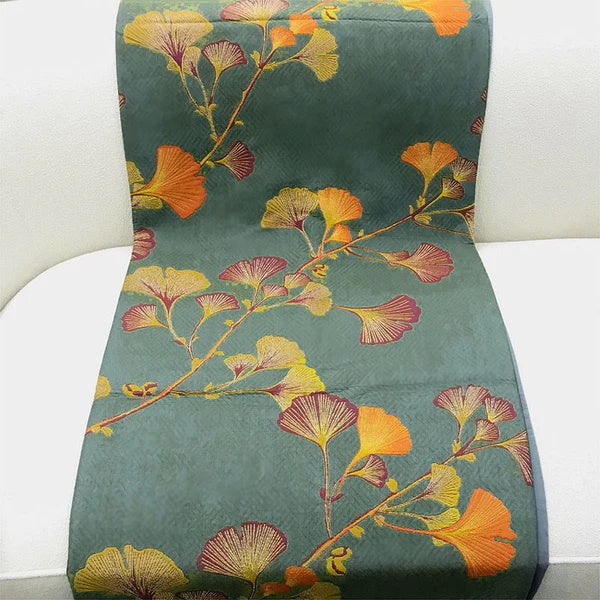 Ginkgo-Blätter Blumenmuster Wendebettüberwurf für Schlafzimmer