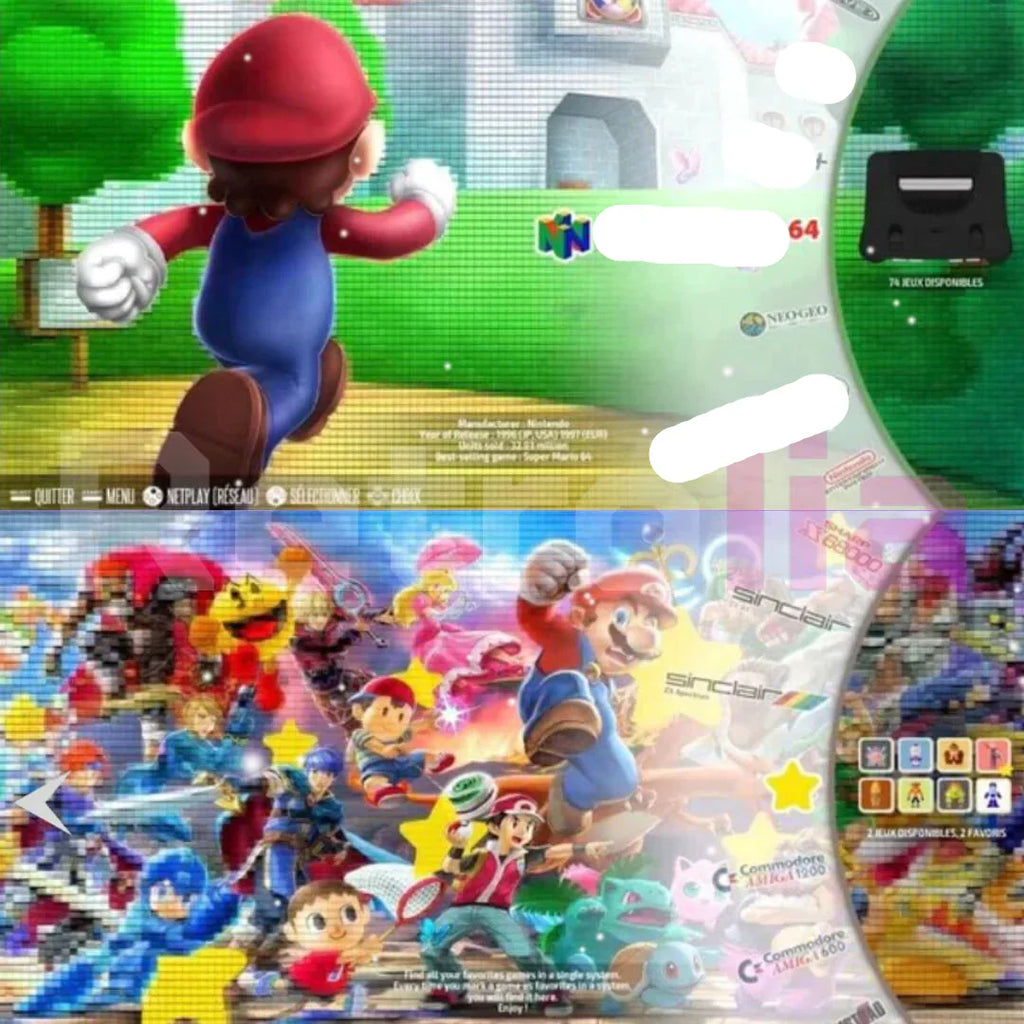 PixelDrive 64gb: Eredeti 2 vezérlővel - Több mint 20.000 játék Mario-tól Pokémonig