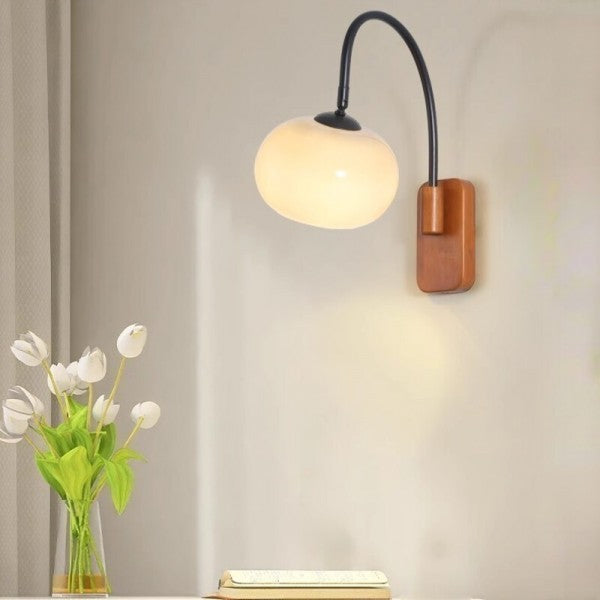 LumaQuell vegglampe khaki glass med tre aksent ambient glød