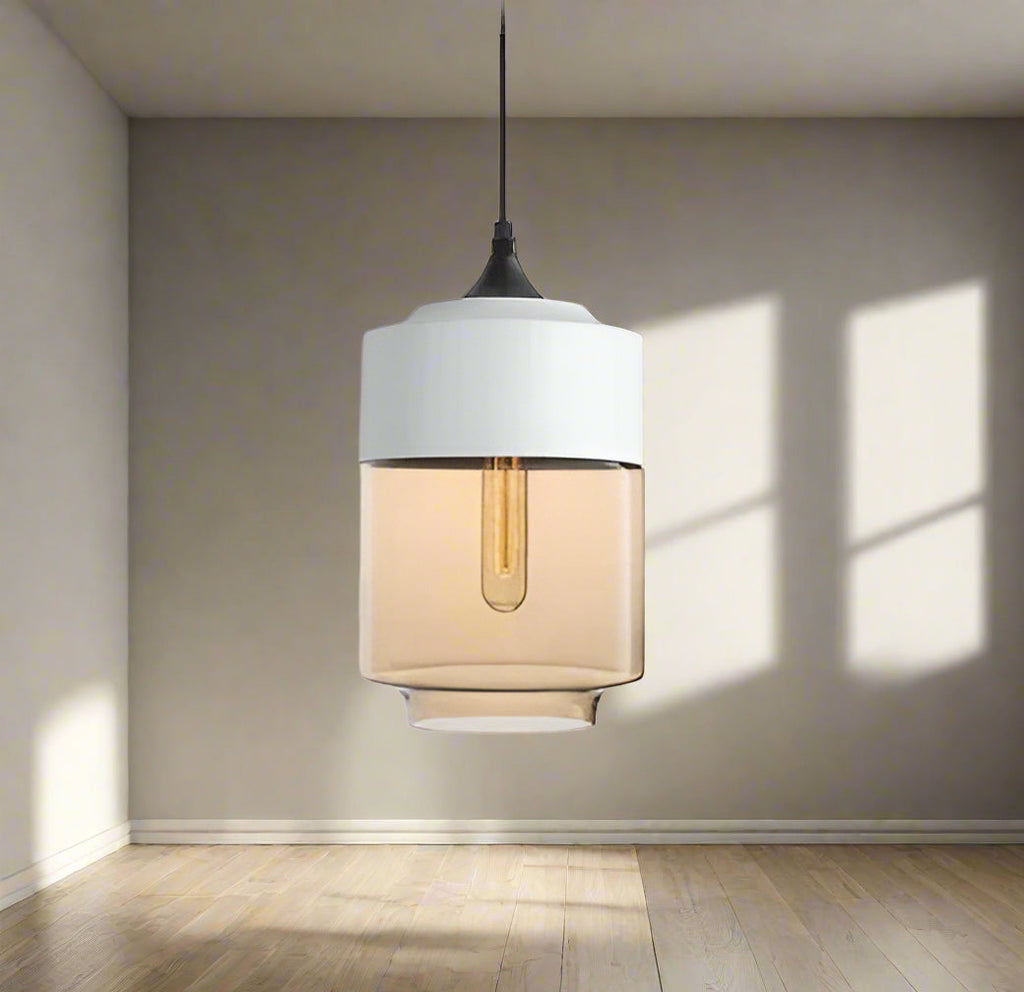 Lucevia | Luxurious Glass and Wood Pendant Light | Orntli