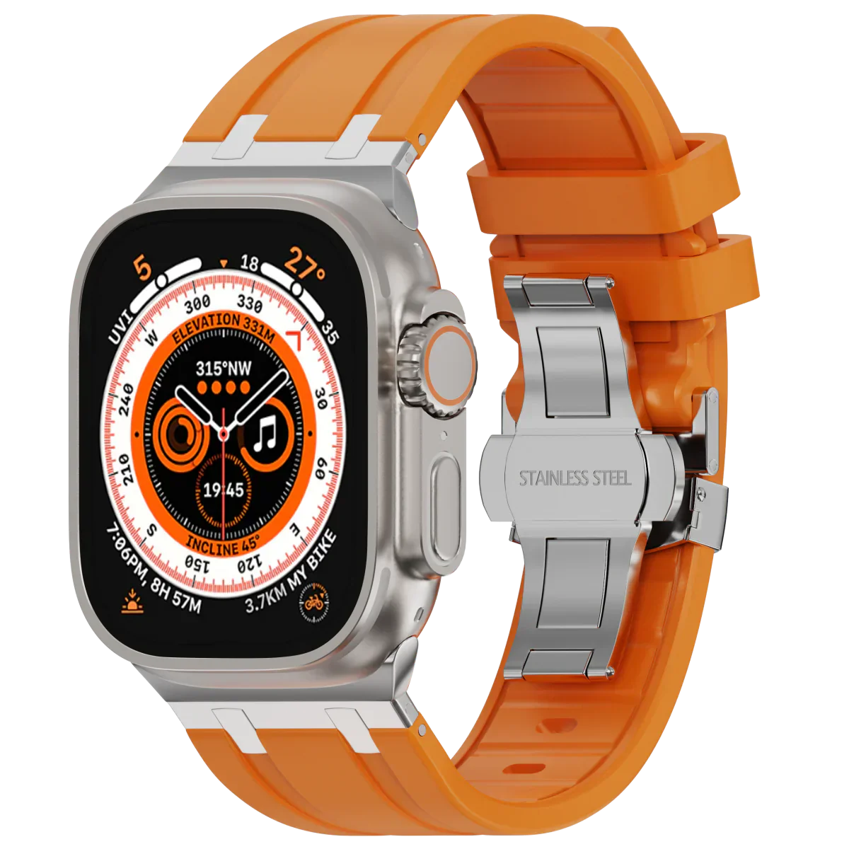 Cinturino in silicone di lusso con fibbia a farfalla AP per Apple Watch