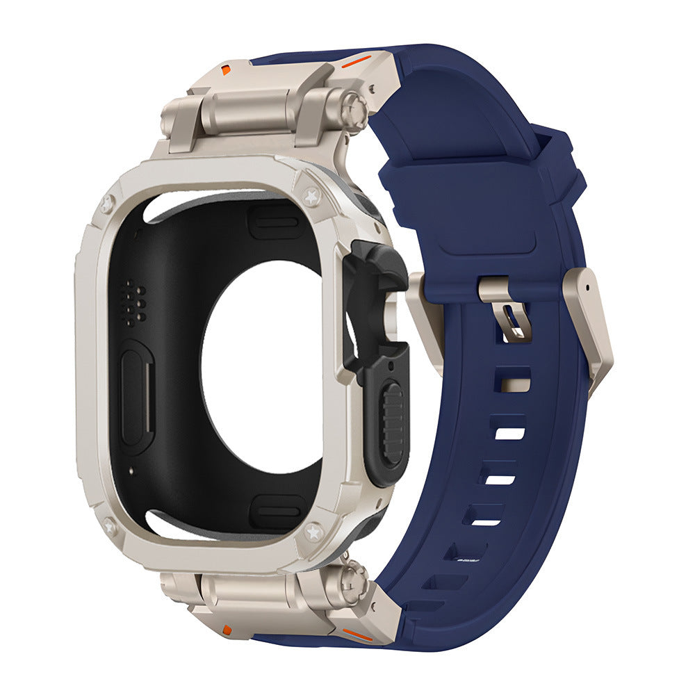 Capa 2 em 1 Explorer Tactical em Borracha Fluoro + TPU + PC para Apple Watch