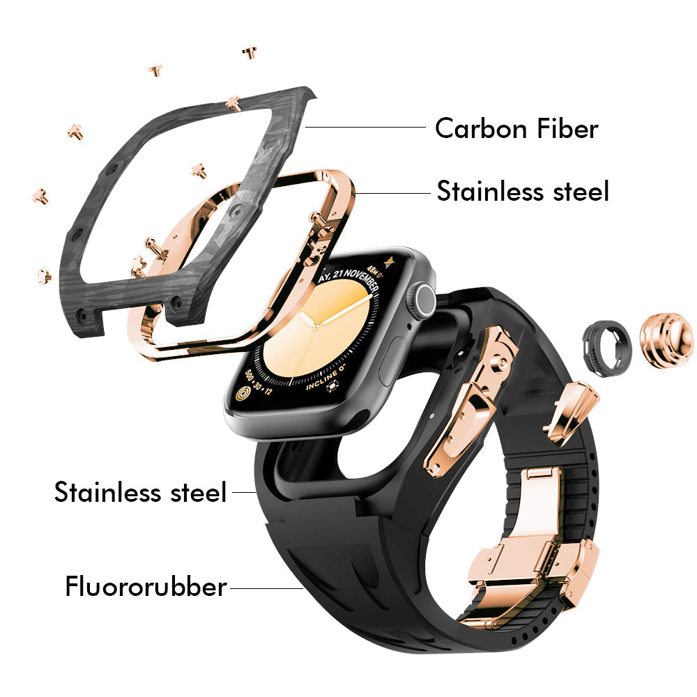 مجموعة ترقية غطاء ألياف الكربون RM7013 لساعة آبل S10