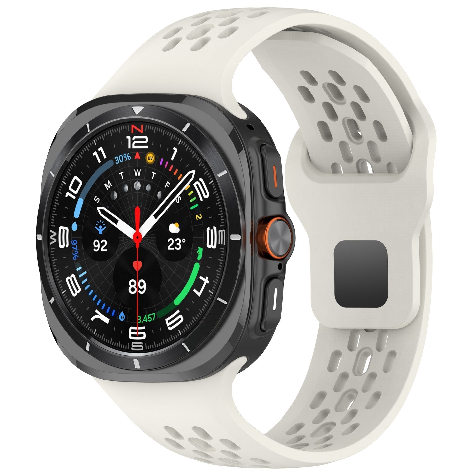 Correia de relógio desportiva em silicone respirável para Samsung Galaxy Watch7 Ultra 47mm