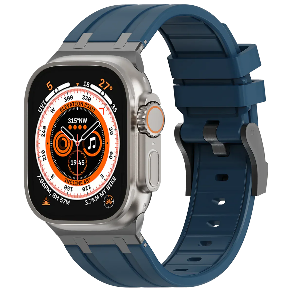 Luxe AP metalen kop siliconen band voor Apple Watch