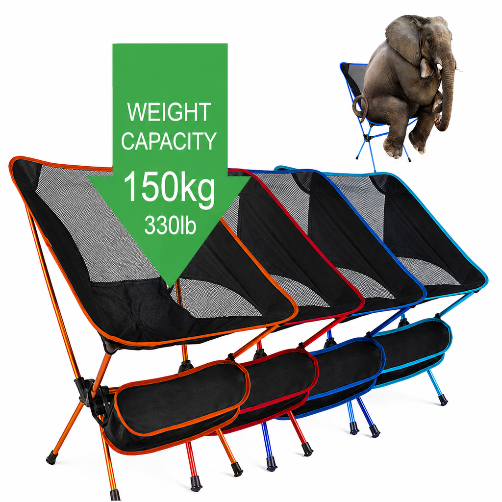 Összecsukható Kempingszék - Alumínium Váz - 600D Poliészter Háló - 150 kg teherbírás - Hordtáska - 4 Színben