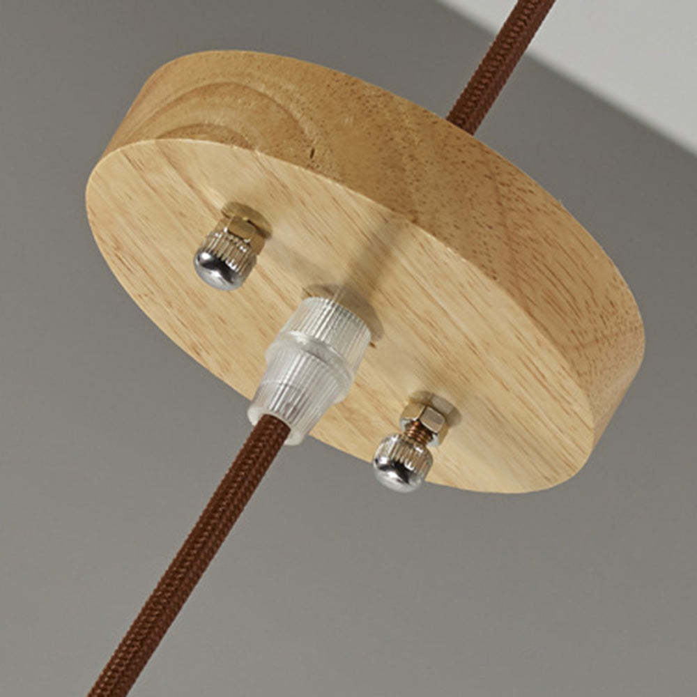 Muto Wood Birdcage Pendant Light — Modern Oval Shape, 3-Color Adjustable Lighting