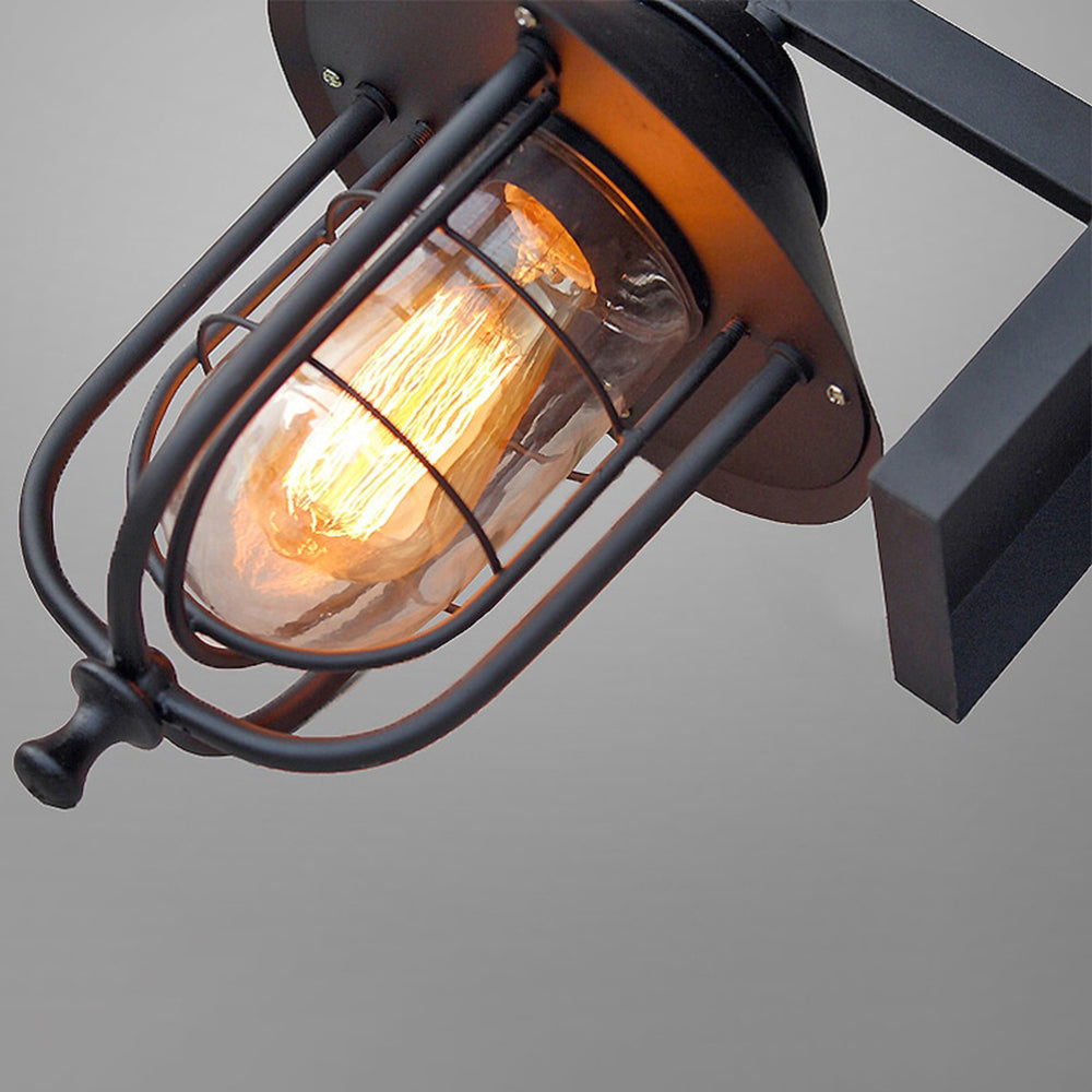 Ray Metal Wall Lamp — Vintage Lantern Design, Black