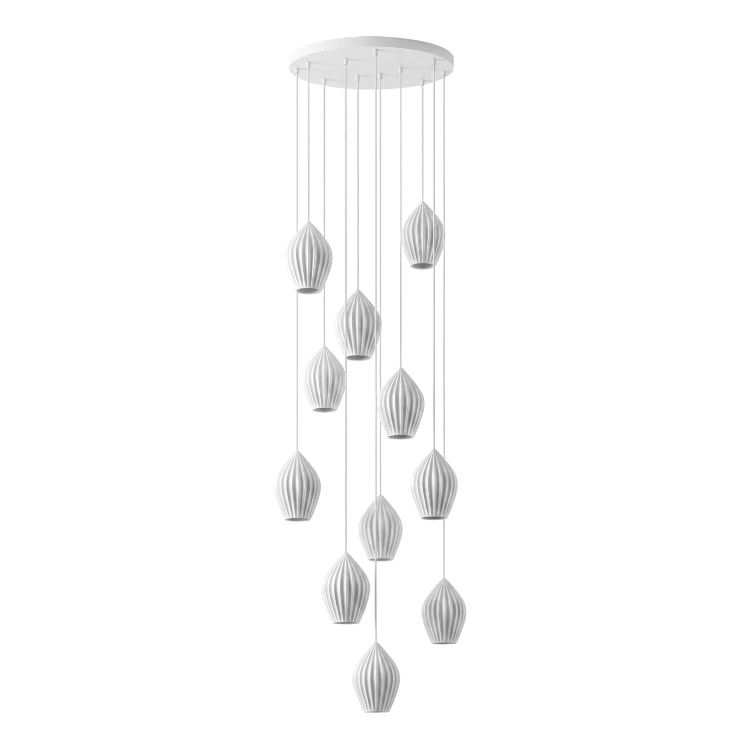 Ceramic Ribbed Pendant Light - Vakkerlight