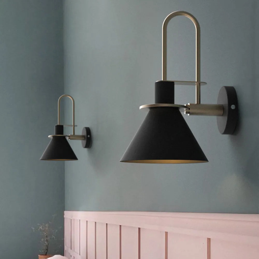 Valentina Vintage Metal Wall Lamp — Horn-Shaped Design, IP44 Rated, Hardwired Mount
