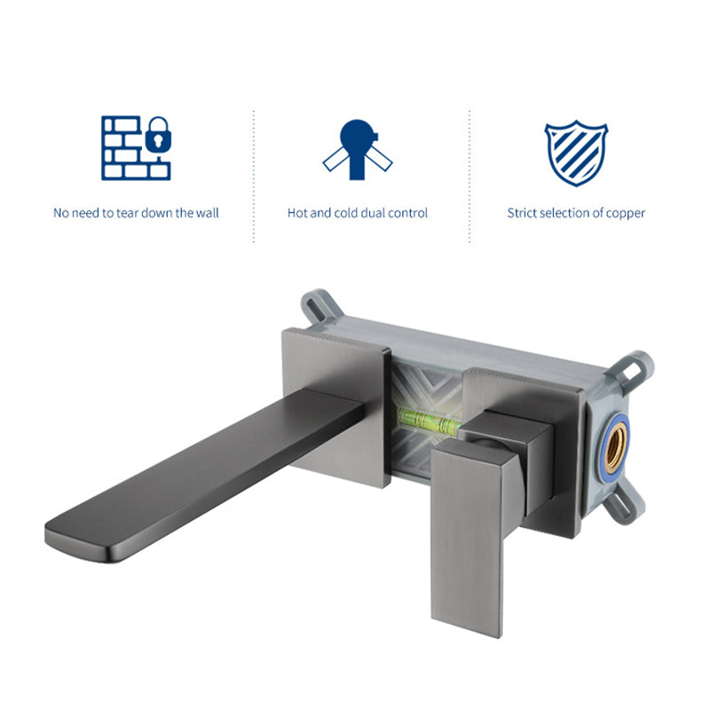 صنبور حوض حمام مثبت على الحائط بمقبض واحد مخفي