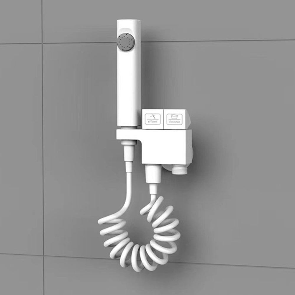 Käsikäyttöinen WC-bidet-suihku kaksoisulostulokulmaventtiilillä