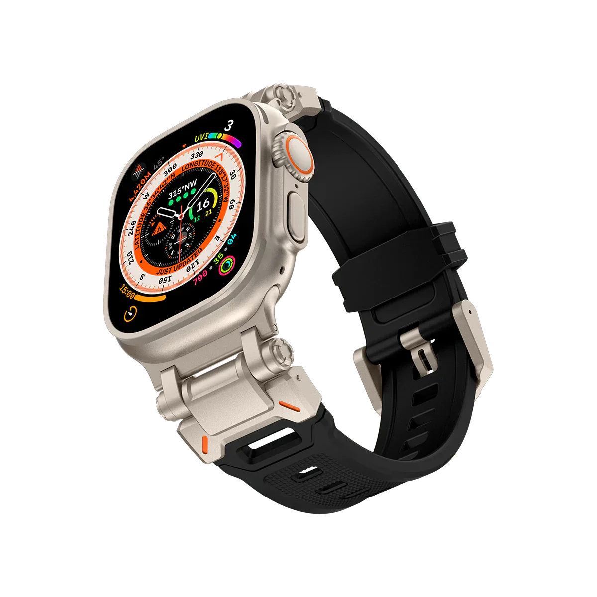 Új titán fém fej szilikon szíj Apple Watch-hoz