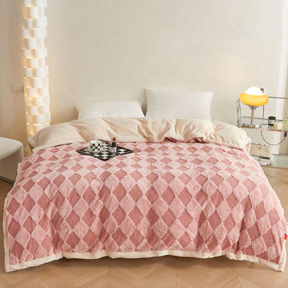 Coperta Comfort con Morbido Motivo a Diamante
