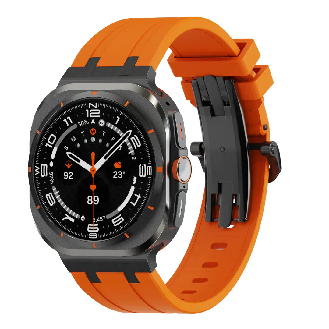 Luxusní silikonový řemínek s motýlkovou sponou AP pro Samsung Galaxy Watch Ultra