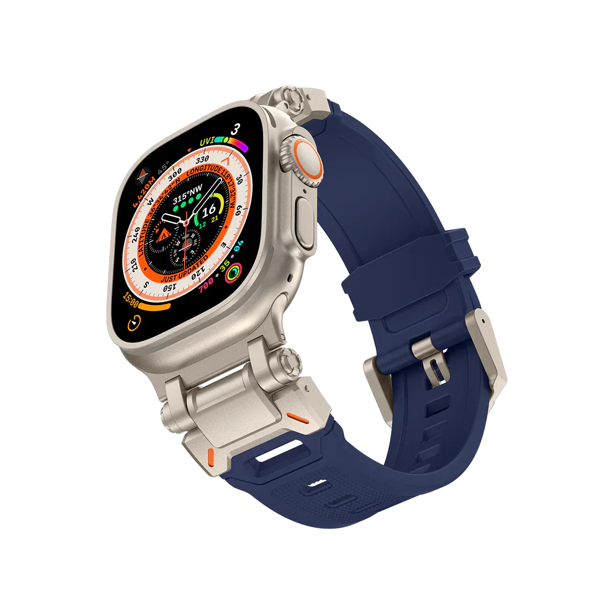 Új titán fém fej szilikon szíj Apple Watch-hoz