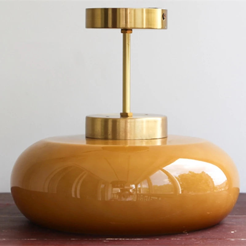 Alaric 11 hüvelykes félig beépített mennyezeti lámpa narancssárga árnyékolóval