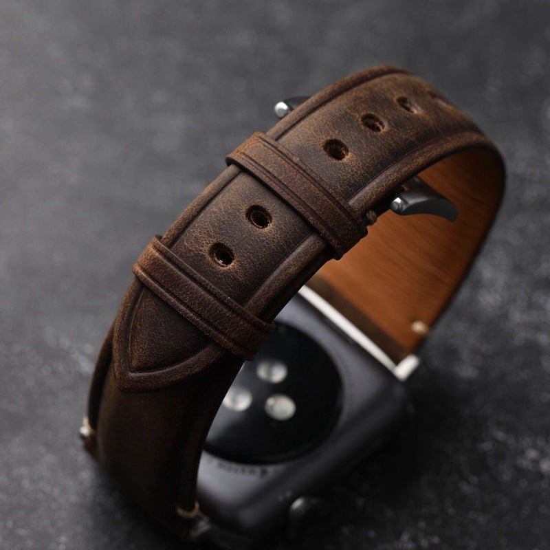 Håndlavet italiensk læderrem til Apple Watch