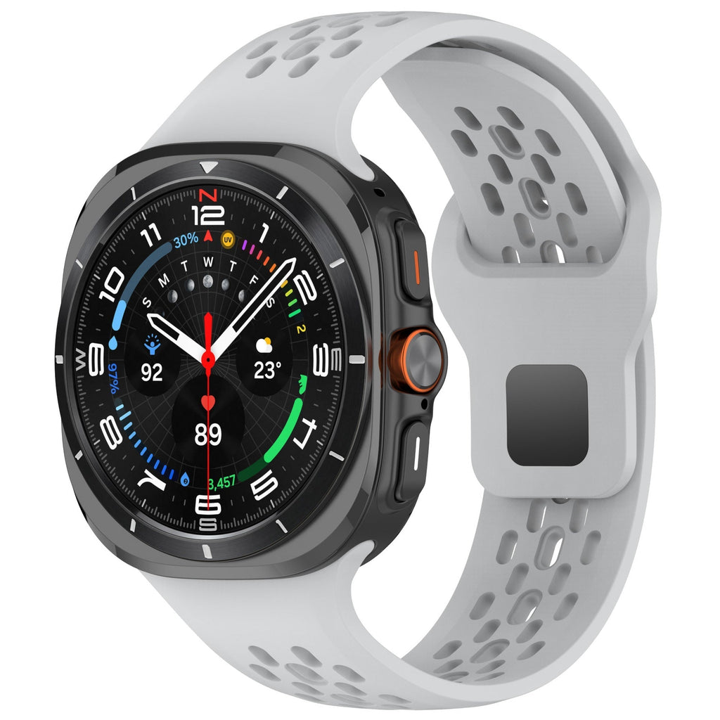 Correia de relógio desportiva em silicone respirável para Samsung Galaxy Watch7 Ultra 47mm