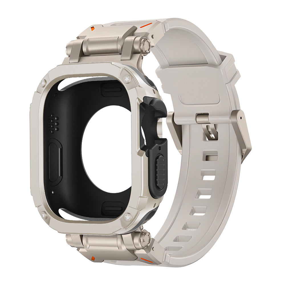 Capa 2 em 1 Explorer Tactical em Borracha Fluoro + TPU + PC para Apple Watch