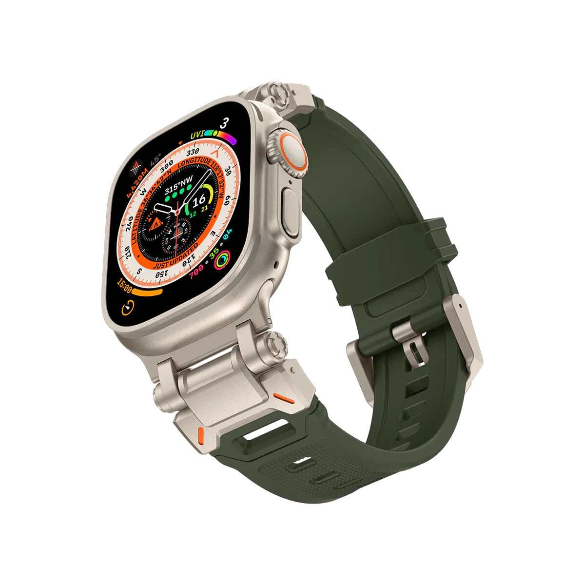 Új titán fém fej szilikon szíj Apple Watch-hoz
