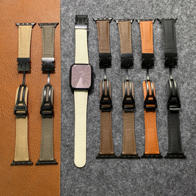 Curea din piele cu cataramă magnetică pentru Apple Watch