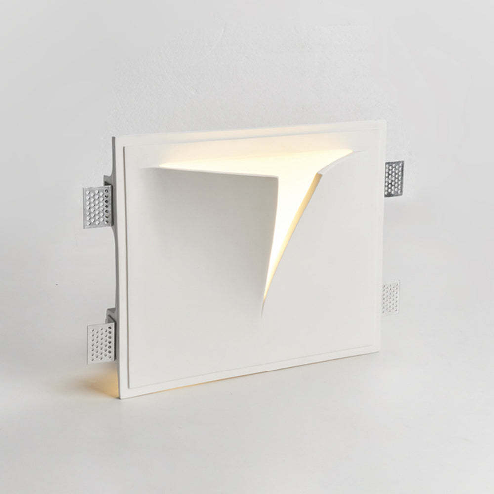 Applique murale encastrée moderne Aria — LED, finition en métal et plâtre, blanche