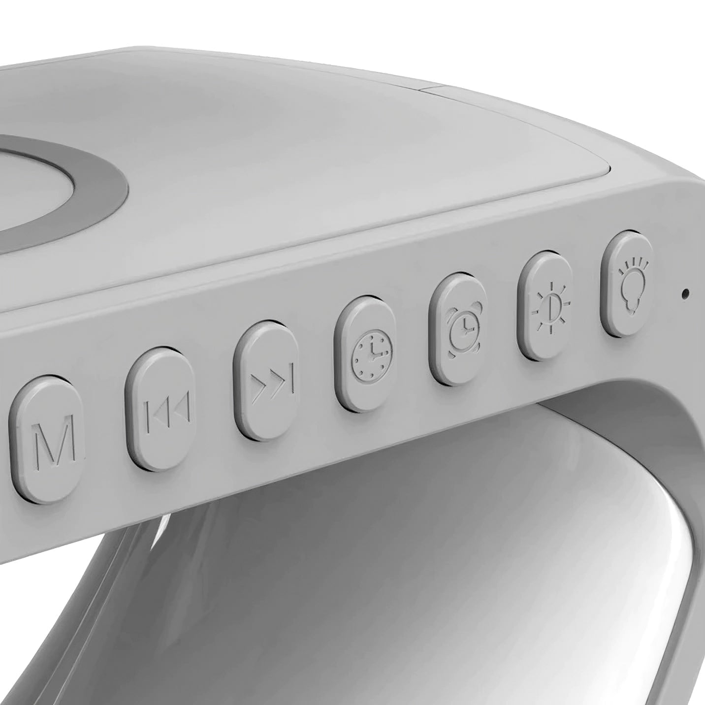 Smart väckarklocka - Bluetooth-högtalare - 15W trådlös laddare - RGB stämningsljus - Vit och svart