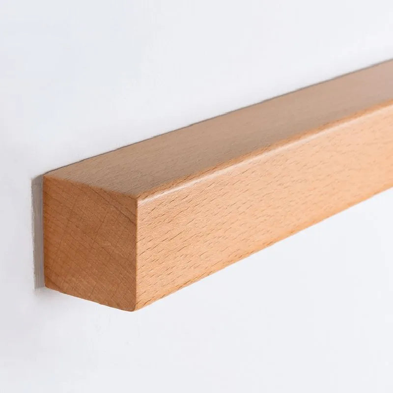 Applique murale linéaire Muto - panneau avant miroir, contour en bois, éclairage de miroir