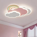 Lámpara de techo de montaje al ras Aria — Diseño moderno de nube arcoíris, rosa y blanco
