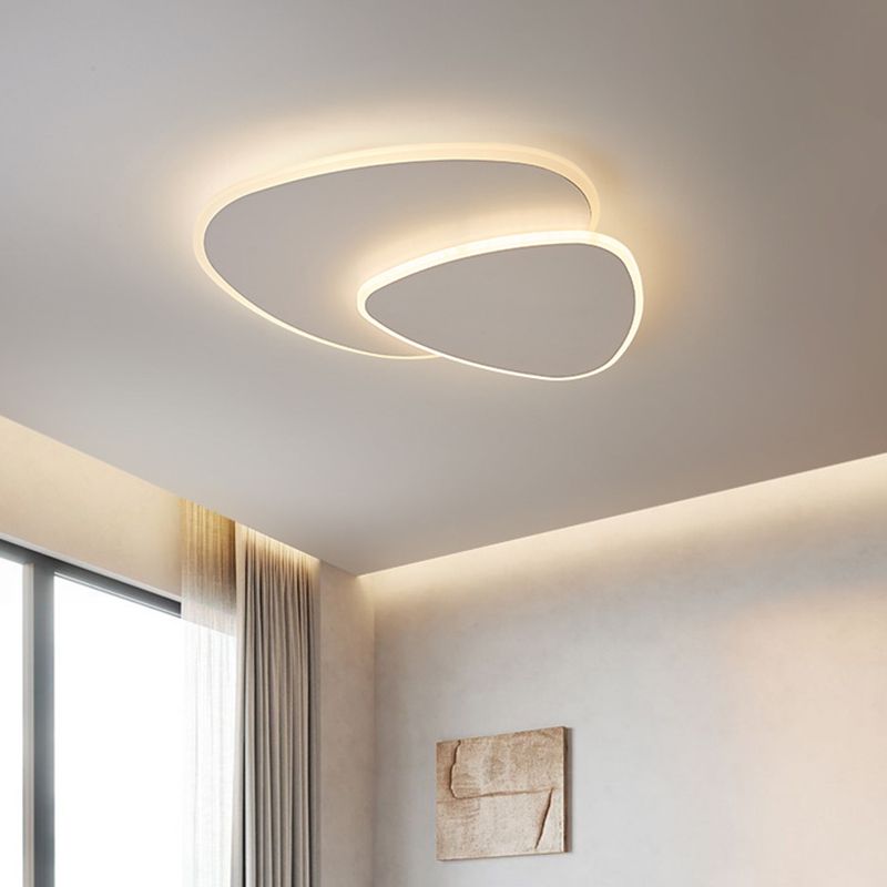 Zeo Designer Geometric Ceiling Light – Double-Layered Oval Flush Mount