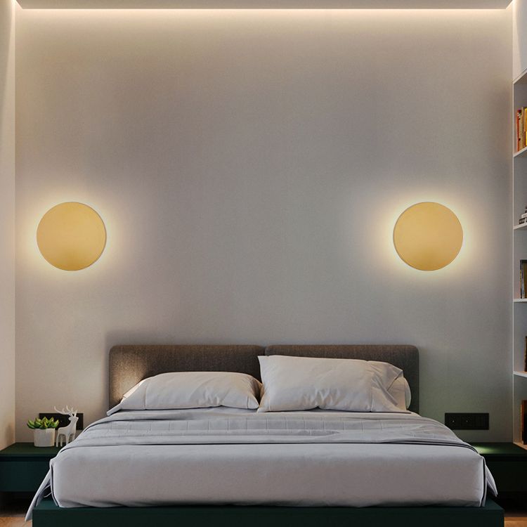 Arisha minimalistische ronde metalen wandlamp - vaste bedrading, inclusief LED-lamp
