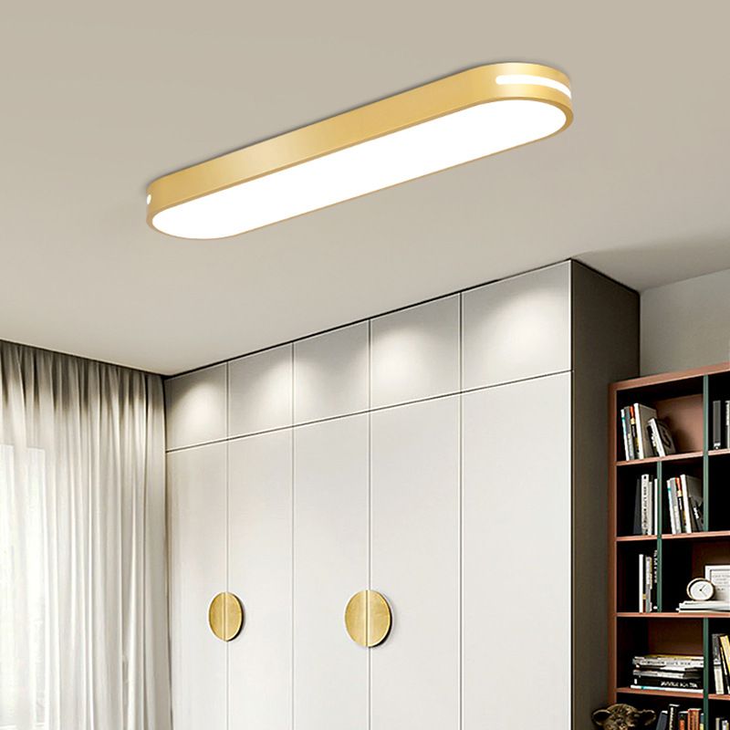 Arisha Flush Mount LED Ceiling Light — Oval Design in Black, White, Grey & Gold